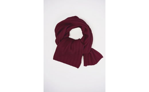 “ふわとろ やわらか” カシミア ニットマフラー  【ワインレッド】カシミヤ　052-H-SS020-ワインレッド ワインレッド