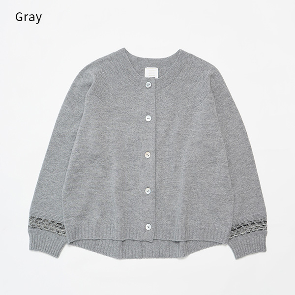 【グレー】プレスジャガードカーディガン BCA12407WA Sato-S2 佐藤繊維 【 天然素材 ウール アンゴラ シンプル 着心地 レディース カーディガン maalisukuu 山形県 寒河江市 獣毛糸 上質 日本製 国内製造 山形 秋 冬 】　062-H-SS035-gray