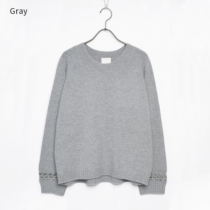 【グレー】プレスジャガードプルオーバー BCA12408WA Sato-S2 佐藤繊維 【 天然素材 ウール アンゴラ シンプル 着心地 レディース セーター maalisukuu 山形県 寒河江市 獣毛糸 上質 日本製 国内製造 山形 秋 冬 】　052-H-SS036-gray