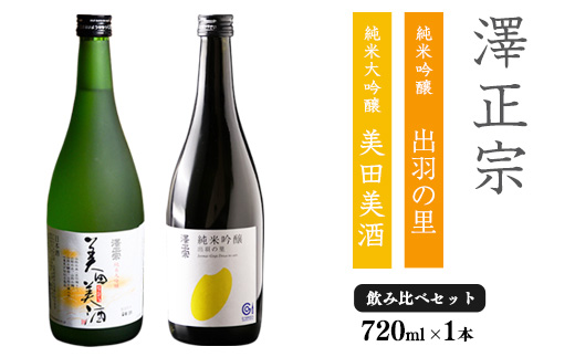 「純米大吟醸 美田美酒」と「純米吟醸 出羽の里」720ml×2本 受賞酒 飲み比べセット　0140-E-FR001