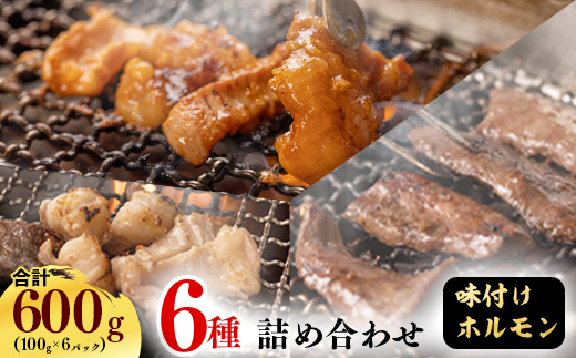 【45営業日以内配送】お家で焼肉店の味！特製タレ漬け込み 牛ホルモン6パック！味付きで100gずつ小分けだから使いやすい　012-D-YL006