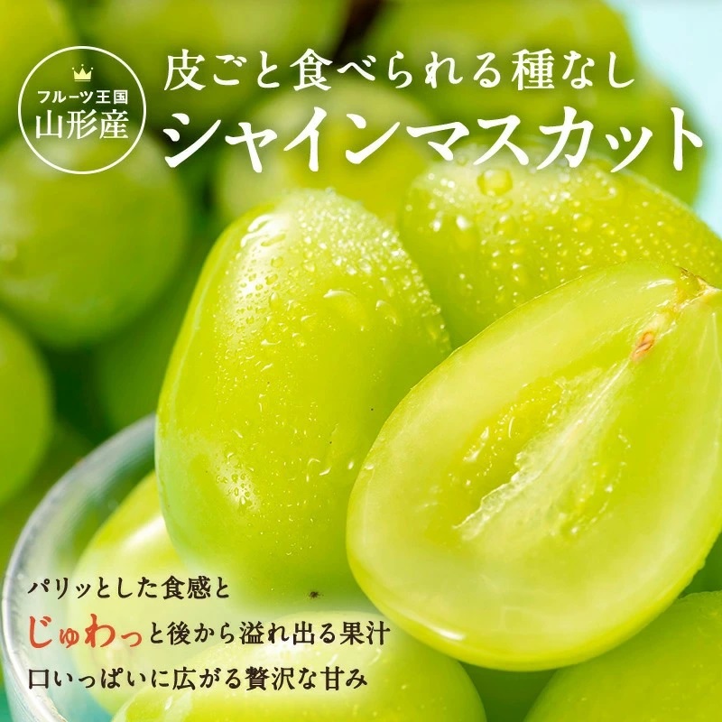 【2025年9月～10月発送分先行受付】山形のぶどう(シャインマスカット)2房・計1kg以上_H065(R7)-2