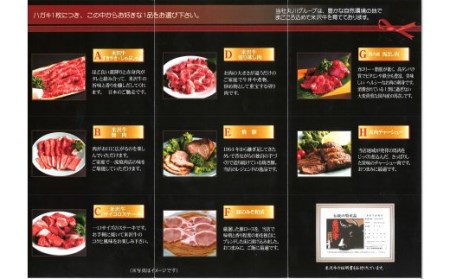 米沢牛選べるギフト券３枚（丸川精肉店）_B021