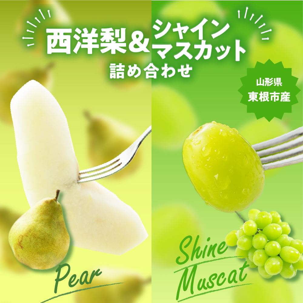 【2026年】東根市産 シャインマスカット＆西洋梨 詰め合わせ 3kg 秀品 化粧箱入り 山形県 東根市 hi027-242