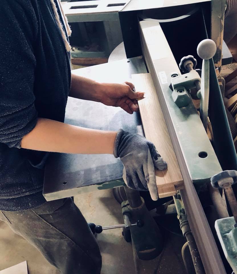 キノコスツール (ブルーチェック) 1脚 山形県 東根市 hi051-014