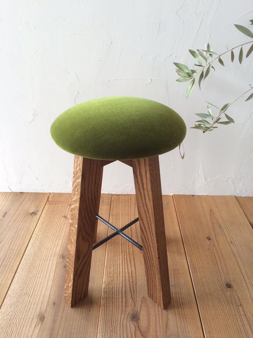 キノコスツール (モケットグリーン) 2脚 山形県 東根市 hi051-019