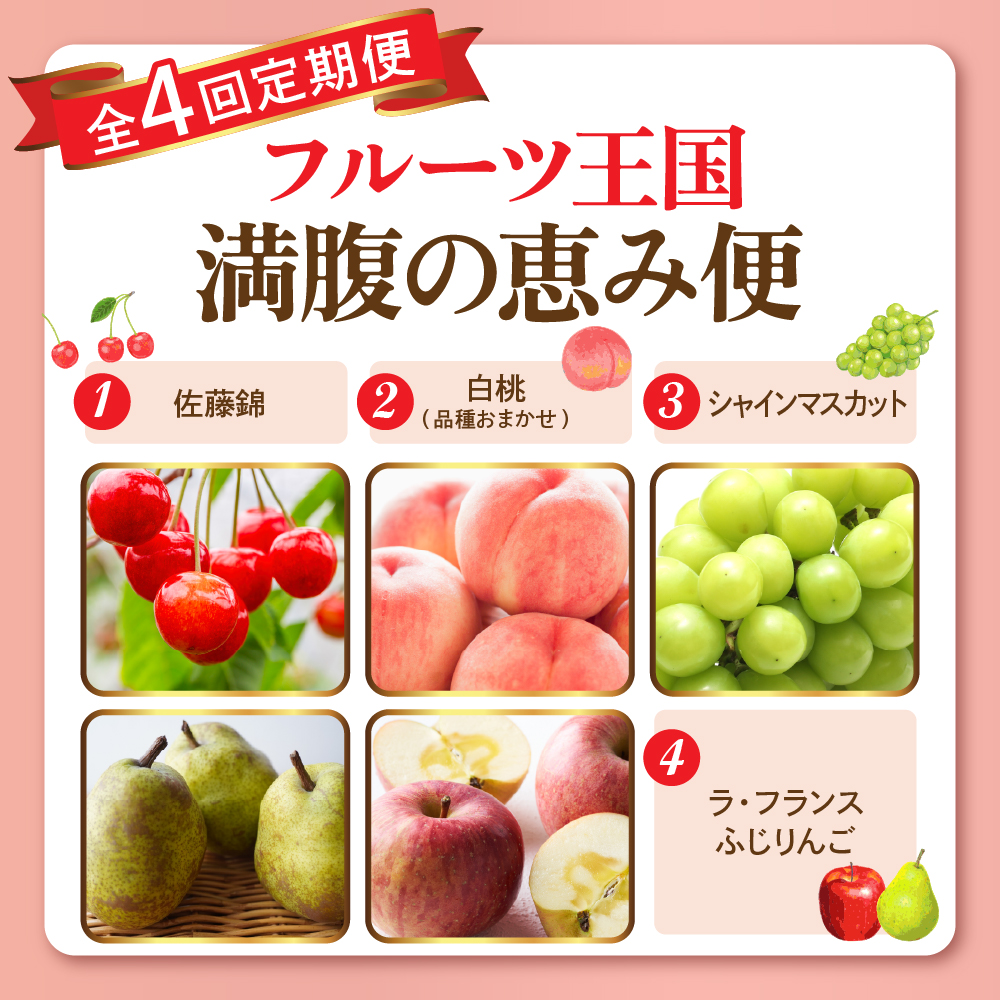 【2026年 先行予約 4回定期便】2026年 フルーツ王国 満腹の恵み便 千笑花夢提供 山形県 東根市 hi082-045
