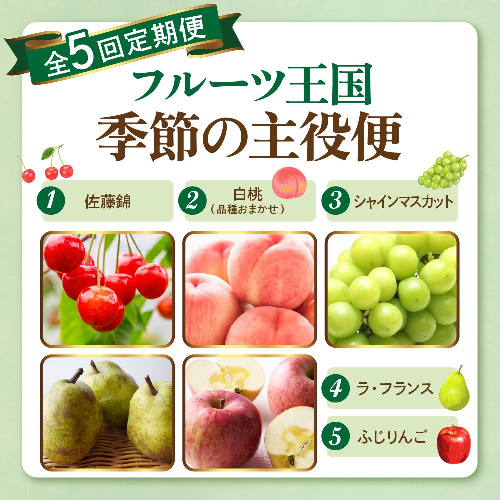 【2026年 先行予約 5回定期便】2026年 フルーツ王国 季節の主役便 千笑花夢提供 山形県 東根市 hi082-046