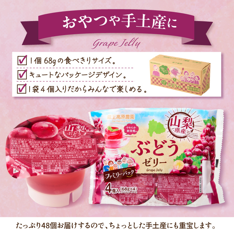 ぶどうゼリー 1袋4個入×12袋 和歌山産業提供 山形県 東根市 hi070-014 ぶどう