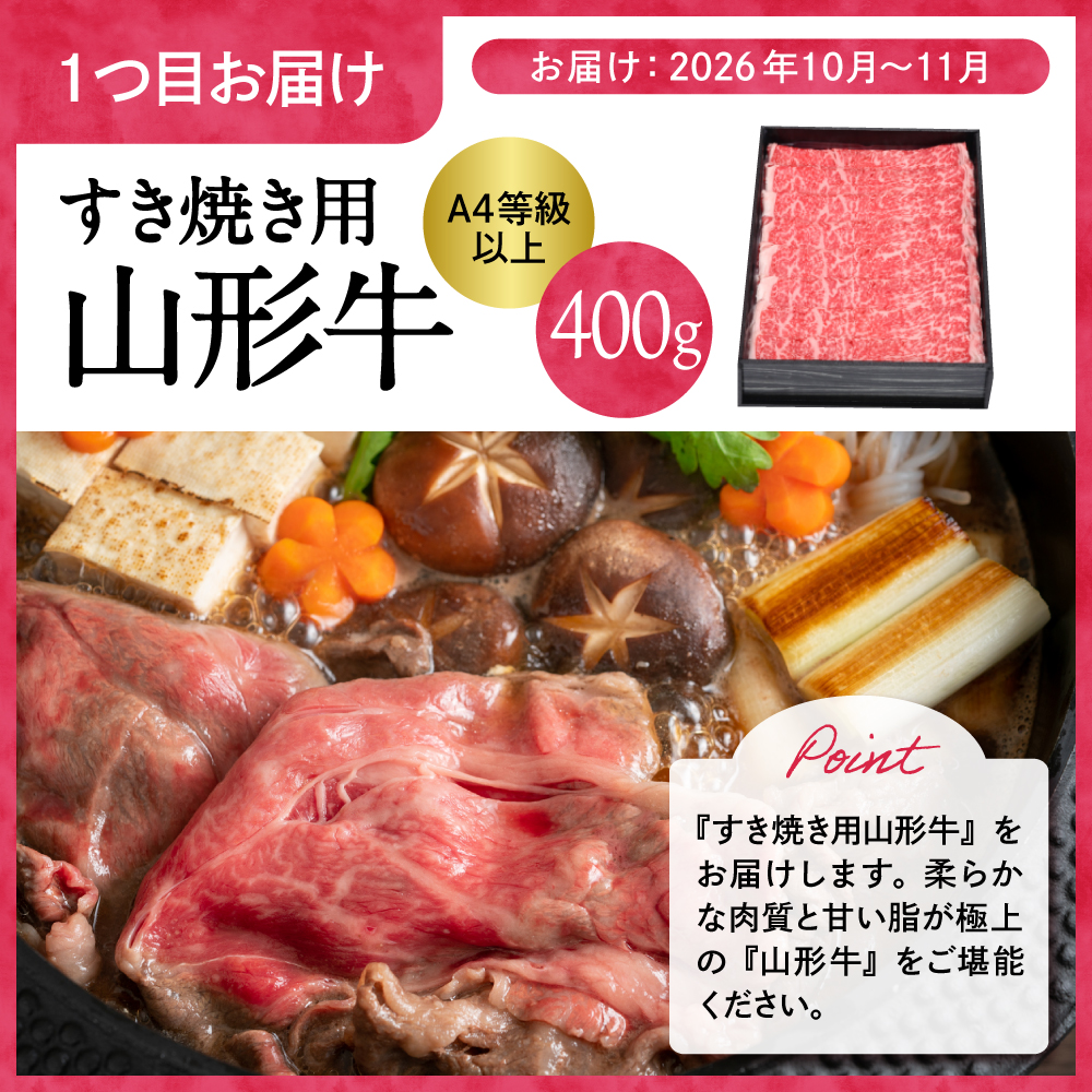 【2回定期便】山形牛＆りんご コース（2026年10月以降お届け） 山形県 東根市  hi999-043