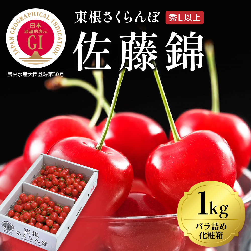 2026年 GI東根さくらんぼ「佐藤錦」1kgバラ詰め(500g×2ﾊﾟｯｸ) 東根農産センター提供 山形県 東根市 hi027-214