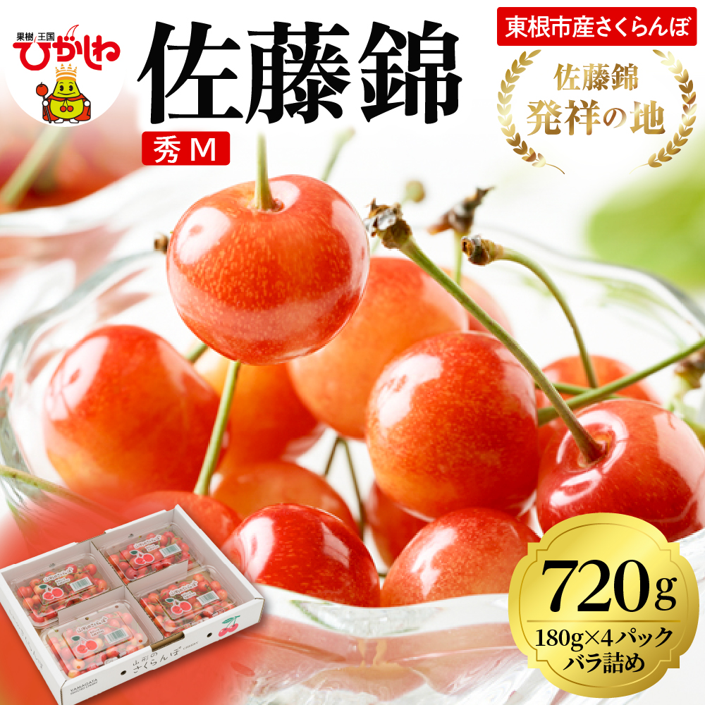 2026年 東根産さくらんぼ「佐藤錦」720g (180g×4ﾊﾟｯｸ) 秀品 Mサイズ 東根農産センター提供 山形県 東根市 hi027-216