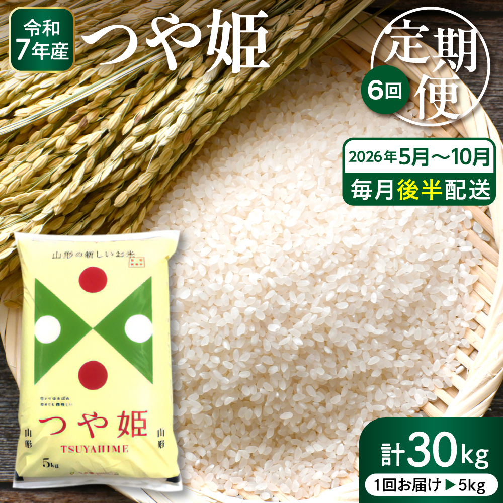 【2026年5月スタート】 特別栽培米つや姫5kg×6回(毎月 後半発送)定期便【深瀬商店】 hi053-045 2026年5月～10月(毎月後半発送)