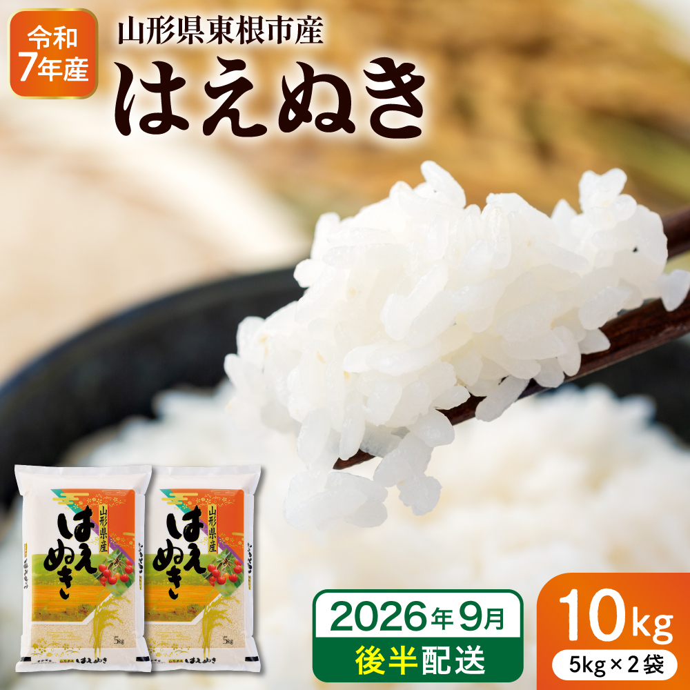 【令和7年産米】※2026年9月後半発送※ はえぬき10kg 山形県 東根市産 深瀬商店提供 hi053-063-093 2026年9月後半発送