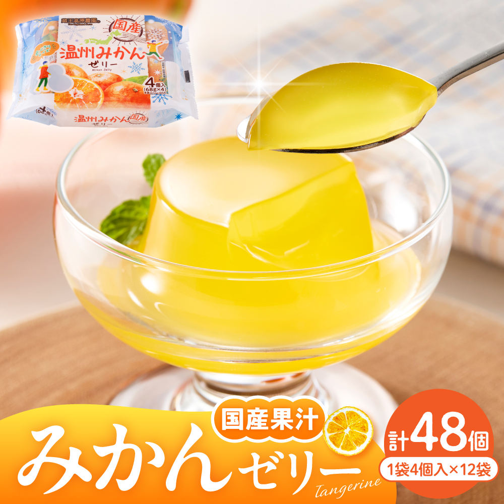 国産温州みかんゼリー1袋4個入×12袋 和歌山産業提供 山形県 東根市 hi070-005 みかんゼリー（計48個）