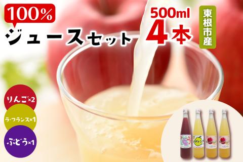 100%ジュースセット(4本) 滝口観光果樹園提供 hi004-hi030-011r