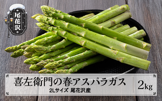喜左衛門の春アスパラガス 2Lサイズ(極太) 2kg 5月上旬〜発送 令和8年産 2026年産 グリーンアスパラガス アスパラガス アスパラ 朝採り 山形県 尾花沢市 農家直送 産地直送 kz-vga2x2 2Lサイズ2kg（寄附額22,000円）
