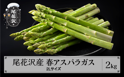 尾花沢産春アスパラガス 2Lサイズ 2kg(極太) 令和8年産 2026年産  アスパラ アスパラガス グリーンアスパラガスnd-vga2x2 2Lサイズ2kg(寄附額21,000円)