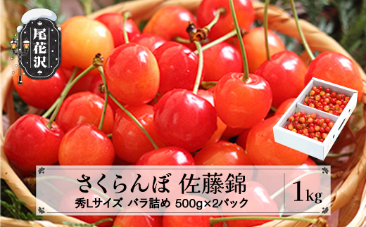 先行予約 さくらんぼ 佐藤錦 秀Lサイズ 1kg(500g×2パック) バラ詰め プレゼント ギフト 令和7年産 2025年産 山形県産 ns-snslb1