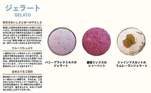 果樹園生まれの 「3種のぶどうジェラート ＆ ぶどうのたべ