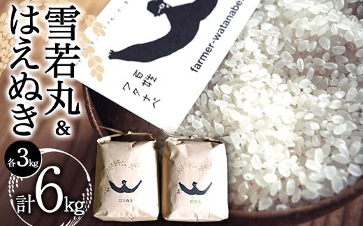 令和7年産 特別栽培米 雪若丸・はえぬき 各3kg (計6kg) 『最上