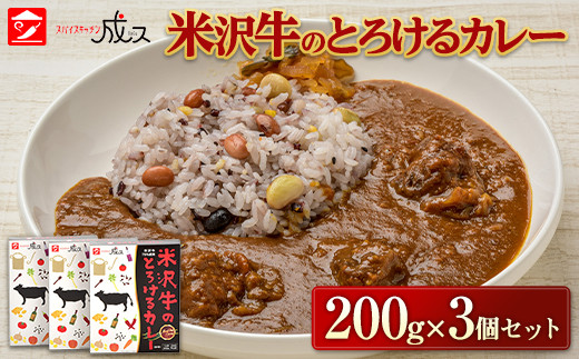 米沢牛のとろけるカレー (200g×3個セット) 『スパイスキッチ