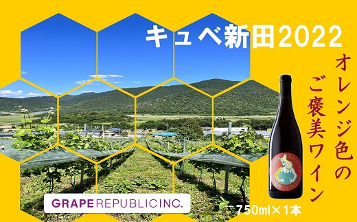 【数量限定】 オレンジワイン「キュベ新田2022」 750ml × 1本 