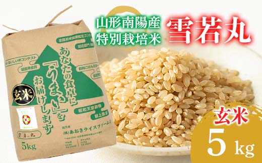 【金賞受賞農家】 令和7年産 特別栽培米 雪若丸 (玄米) 5kg 