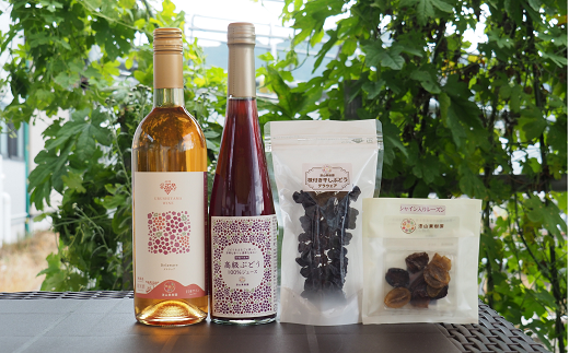 果樹園生まれの 漆山ワイン(デラウェア) + 高級ぶどう果汁10