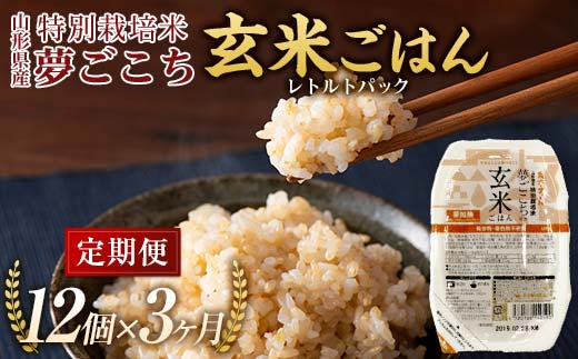 《定期便3回》 レトルトパック 「特別栽培米 夢ごこち 玄米