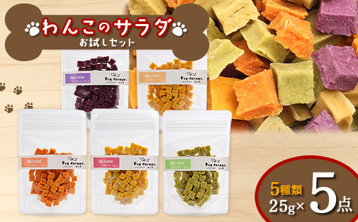 わんこのサラダ《お試しセット》 25g×5種類 『Dog Garage (ドッ