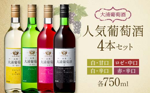 大浦葡萄酒 人気葡萄酒 750ml×4本セット 『(有)大浦葡萄酒』