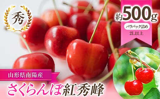【令和8年産先行予約】 さくらんぼ 「紅秀峰」 約500g (秀 2L