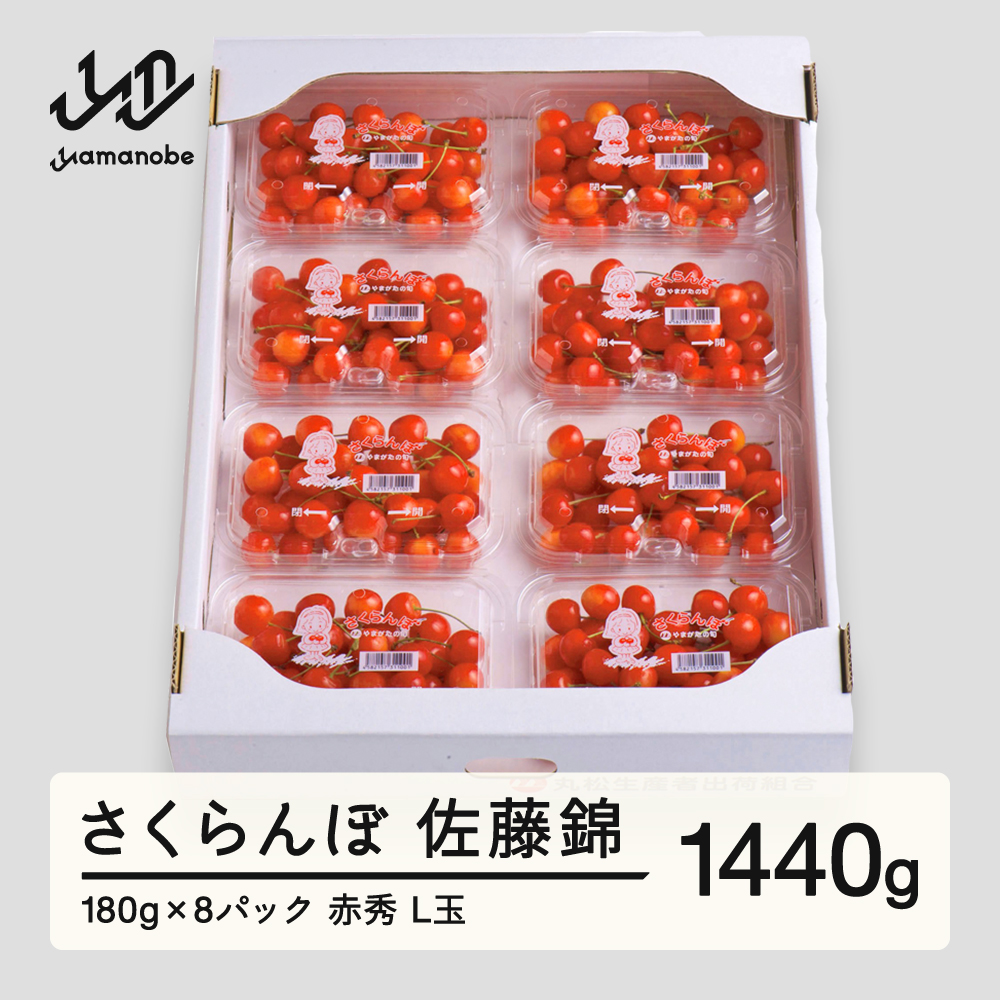 先行予約 さくらんぼ 佐藤錦 赤秀品 L玉 180g×8パック ご家庭用 2026年産 令和8年産 山形県産 mm-snplx1600