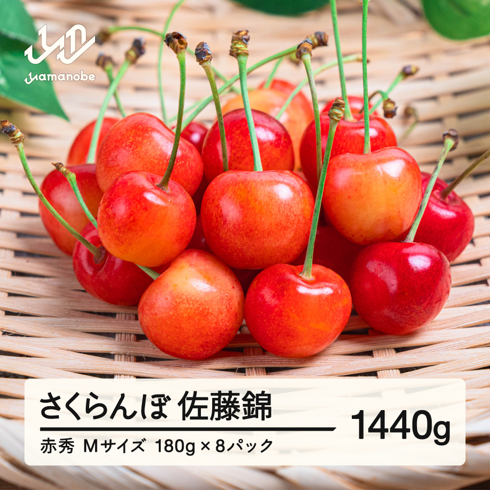 【先行予約】 さくらんぼ 佐藤錦 赤秀品 M玉 180g×8パック ご家庭用 2026年産 令和8年産 山形県産 mm-snpmx1600
