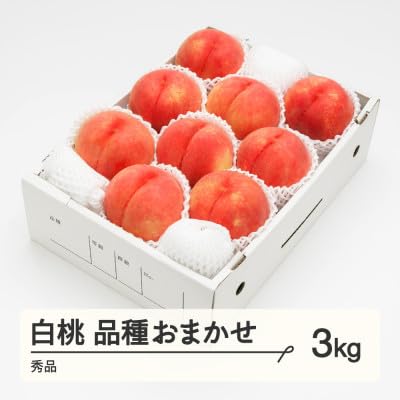 《先行予約》2026年 山形県産 もも 白桃 秀品 品種おまかせ 化粧箱入り 約3kg 令和8年産 ns-mohtx3