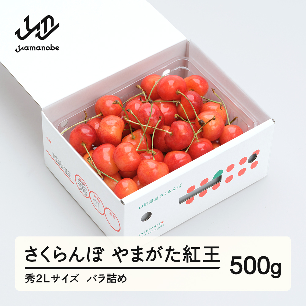 《先行予約》 さくらんぼ 紅王 秀2Lサイズ 500g バラ詰め 2026年産 令和8年産 山形県産 ns-ybs2b500