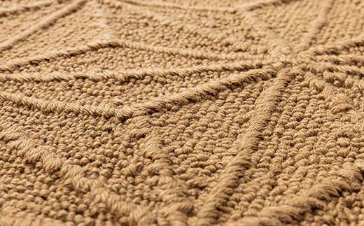 《穂積繊維工業》月山緞通 麻の葉（ベージュ） 玄関マット 天然素材 山形県 中山町 F4A-0290