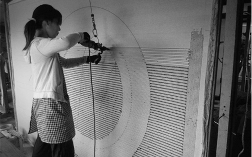 《穂積繊維工業》バスマット llinell（オレンジ） バスマット 玄関マット 天然素材 山形県 中山町 F4A-0302