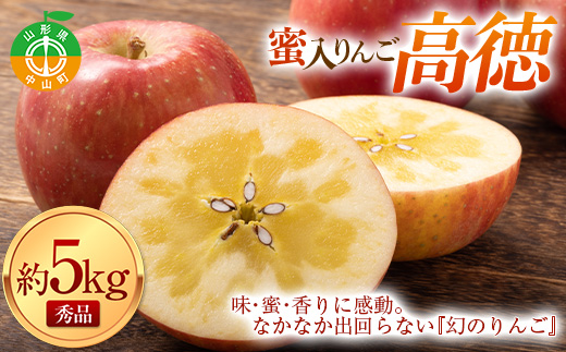 《令和8年産先行受付》山形県中山町産蜜入りんご高徳・こうとく【秀品】約5kg リンゴ 林檎 山形県産 フルーツ 果物 くだもの F4A-0316