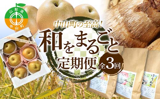 2026年9月発送開始 先行受付 中山町の至高！ 「和をまるごと」3回定期便 和梨 お米 里芋 山形県 中山町 F4A-0474