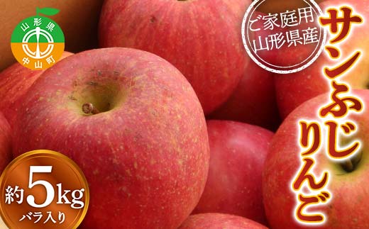 【家庭用】 山形県産サンふじりんご 約5kg 訳あり バラ入り 林檎 リンゴ 果物 くだもの フルーツ 山形県産 F4A-0911