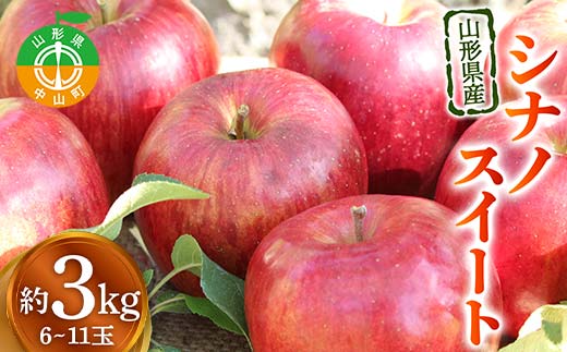 《2026年発送先行予約》山形県産りんご シナノスイート 約3kg 6～11玉 林檎 リンゴ 果物 くだもの フルーツ 山形県産 F4A-0916