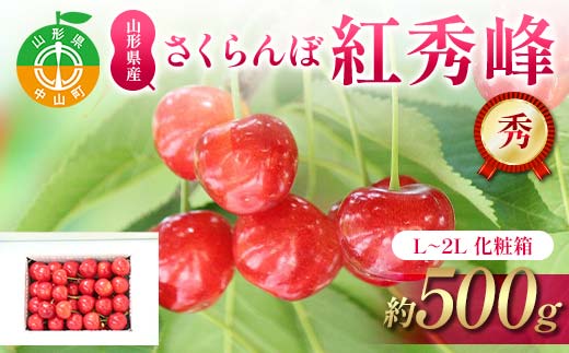 【先行受付】さくらんぼ紅秀峰 約500g L～2L 秀 化粧箱 果物 くだもの フルーツ 夏果物 サクランボ F4A-0951