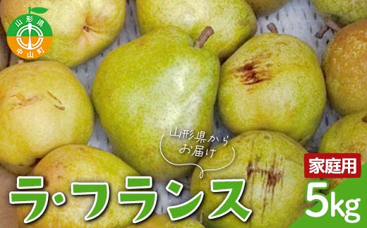 【令和8年産先行受付】山形県産高糖度「ラ・フランス」5kg 家庭用(訳あり) 玉数おまかせ らふらんす 果物 くだもの フルーツ 中山町 訳あり 自宅用 F4A-0953