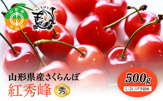 《先行予約・期間限定》さくらんぼ 紅秀峰 秀L-2L 500g《バラ詰め》数量限定 F4A-0076