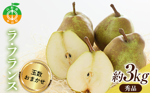 《2026年度先行予約》山形県産 ラ・フランス 秀品 約3kg（8～14玉） 果物 くだもの フルーツ 梨 ナシ ラフランス 洋梨 洋なし 洋ナシ 山形県 中山町 F4A-0354