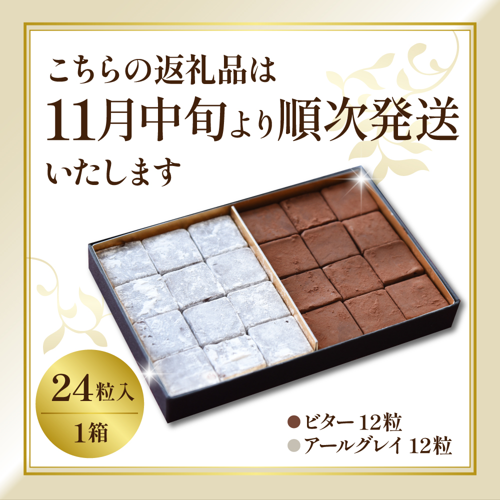 本格生チョコレート ビター&アールグレイ 24粒入り 生チョコ カカオ ビター アールグレイ 2種 ka074-042i