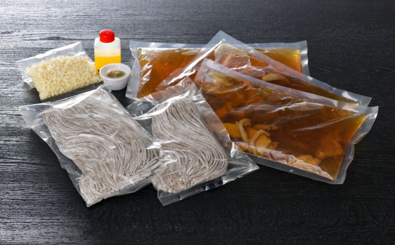 まる梅【謹製】 かほく谷地の温かい肉そば 生そば（約150g）×5人前セット！