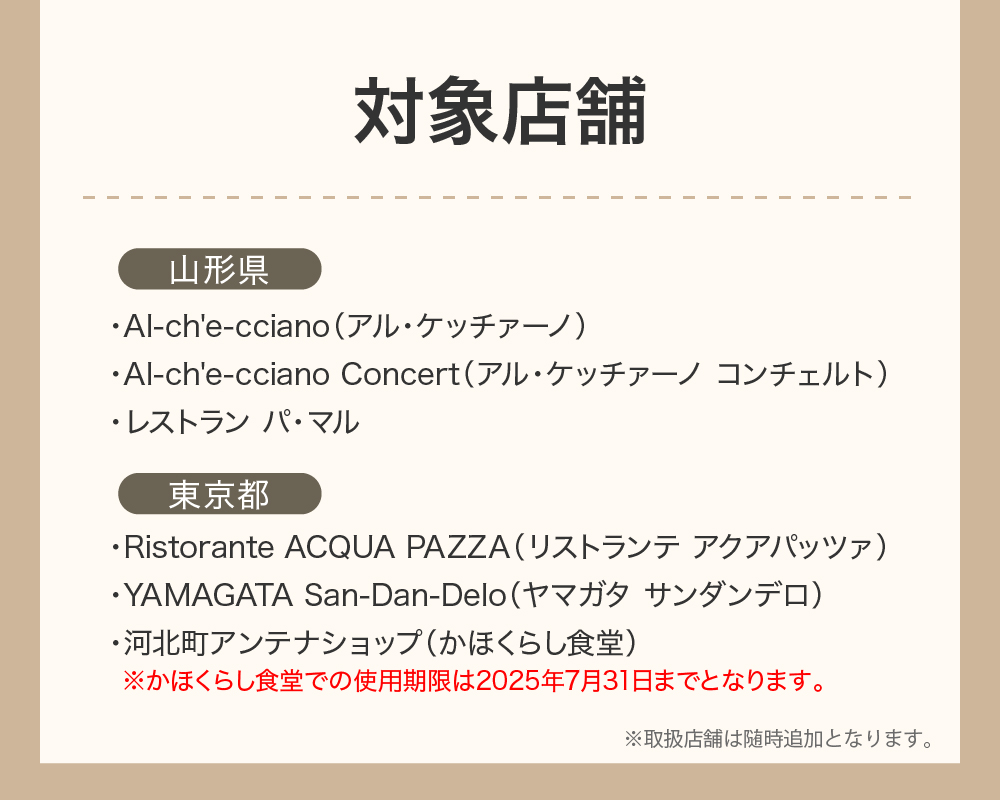 山形・かほくの旬の食材を使ったお食事券 【9,000円分】 お食事券 【9,000円分】